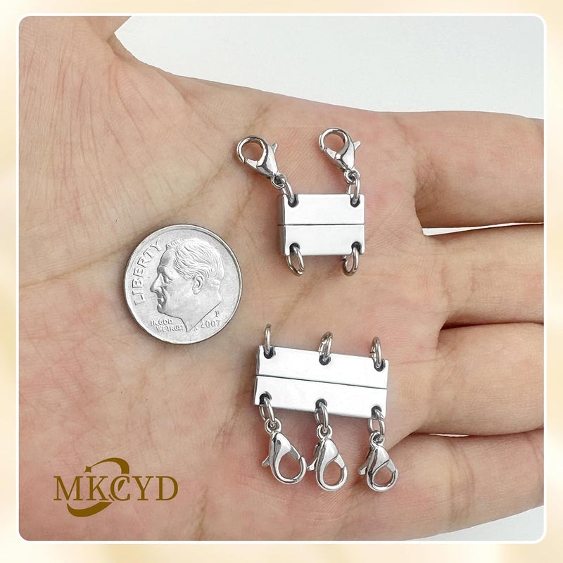 MKCYD Multi Necklace Layering Clasp Strong Magnetic Clasps, Gold and Silver Necklace Separator for Layering, Multiple Jewelry Closures for Layered Look - Image 3